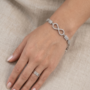 Infinity 925 Sterling Silver Bracelet With Adjustable Length